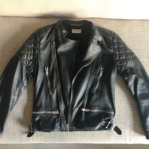 NEW YSL Saint Laurent Leather Jacket, Quilted